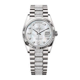 Rolex Day-Date 36 128239-0026 White Gold Mother-of-Pearl Diamond Dial and Diamond-Set President Bracelet