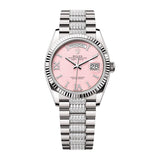 Rolex Day-Date 36 128239-0030 Pink Opal Diamond Dial White Gold