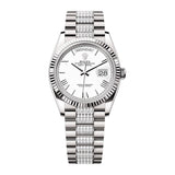Rolex Day-Date 36 Ref. 128239-0060 White Dial Diamond-Set President Bracelet