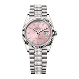 Rolex Day-Date 36 128239-0072 Pink Diamond Dial White Gold President Bracelet