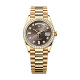 Rolex Day-Date 36 128348RBR-0005 Yellow Gold Chocolate Diamond Dial