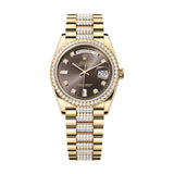 Rolex Day-Date 36 128348RBR-0007 Chocolate Diamond Dial and Diamond-Set President Bracelet