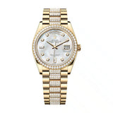 Rolex Day-Date 36 128348RBR-0019 Yellow Gold Diamond Bracelet MOP Dial