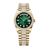 Rolex Day-Date 36 128348RBR-0036 Green Ombré Diamond Dial and Diamond-Set President Bracelet
