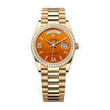 Rolex Day-Date 36 128348RBR-0049 Carnelian Diamond Dial Yellow Gold