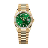 Rolex Day-Date 36 128348RBR-0078 Bright Green Diamond Dial Yellow Gold