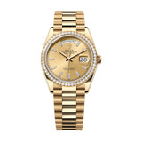 Rolex Day-Date 36 128348RBR-0080 Champagne Diamond Dial Yellow Gold