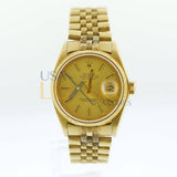 Rolex Datejust 16078 36mm 18k Yellow Gold Champagne Dial