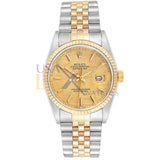 Rolex Datejust 16233 36mm Stainless Steel and 18k Yellow Gold Linen Champagne Dial Watch