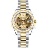 Rolex Lady-Datejust 178343 Steel and Yellow Gold 31mm Floral Motif Dial