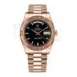 Rolex Day-Date II 218235 Black Dial 41mm 18k Everose Gold President Bracelet