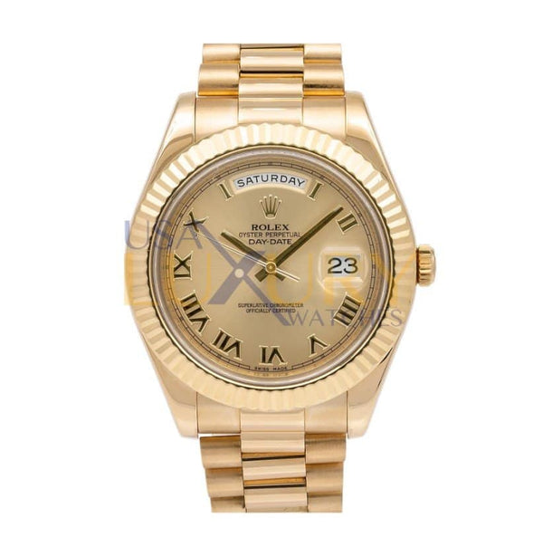 Rolex Day-Date II 218238 41mm 18kt Yellow Gold Champagne Dial Men's Watch