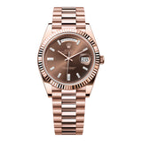 Rolex Day-Date 40 228235-0003 Rose Gold Chocolate Diamond Dial