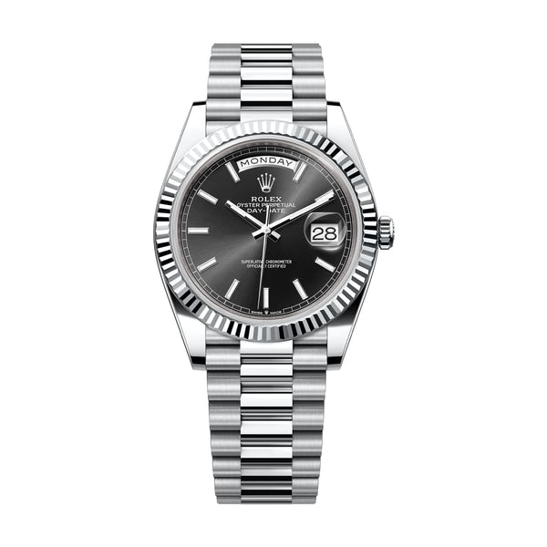 Rolex Day-Date 40 228236-0003 Platinum Bright Black Dial President Bracelet 2023