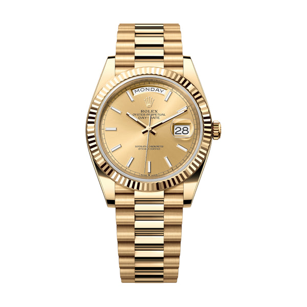 Rolex Day-Date 40 Ref. 228238-0003 Champagne Roman Dial 18k Yellow Gold