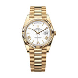 Rolex Day-Date 40 228238-0042 White Roman Dial Yellow Gold President Bracelet
