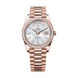 Rolex Day-Date 40 228345RBR-0026 Everose Gold Diamond Bezel Mother-of-Pearl Dial