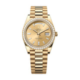 Rolex Day-Date 40 228348RBR-0002 Champagne Diamond Dial Yellow Gold President Bracelet