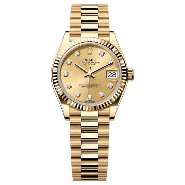 Rolex Datejust 31 278278-0009 Champagne Dial 18K Yellow Gold President Bracelet