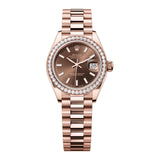 Rolex Lady-Datejust 279135RBR-0005 28mm Everose Gold Chocolate Dial Diamond Bezel