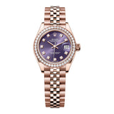 Rolex Lady-Datejust 279135RBR-0011 Aubergine Diamond Dial 28mm Everose Gold Jubilee Bracelet