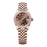 Rolex Lady-Datejust 279135RBR-0012 28mm Everose Gold Chocolate Roman Dial Jubilee Bracelet