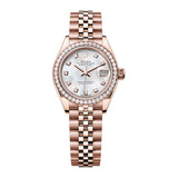 Rolex Lady-Datejust 279135RBR-0019 28mm Everose Gold Diamond Bezel Mother-of-Pearl Dial Jubilee Bracelet