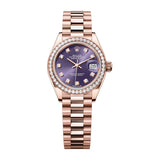 Rolex Lady-Datejust 279135RBR-0020 28mm Everose Gold Aubergine Diamond Dial