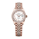 Rolex Lady-Datejust 279135RBR-0024 White Roman Dial Everose Gold Jubilee Bracelet 28mm
