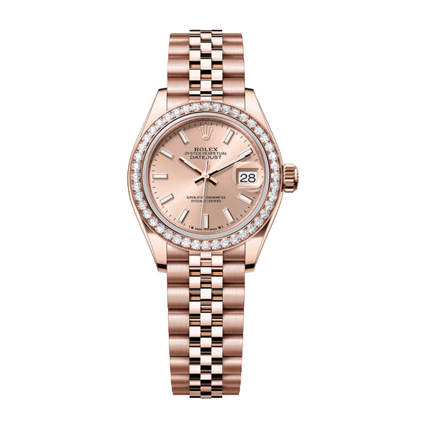 Rolex Lady-Datejust 279135RBR-0026 Rosé Dial 28mm Everose Gold Jubilee Bracelet