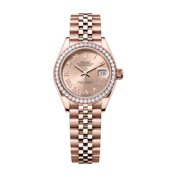 Rolex Lady-Datejust 279135RBR-0028 Rosé Dial Diamond Bezel Jubilee Bracelet 28mm Everose Gold