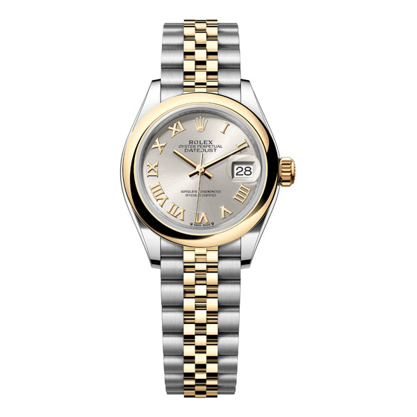 Rolex Lady-Datejust 279163-0005 28mm Silver Roman Dial Jubilee Bracelet Two-Tone