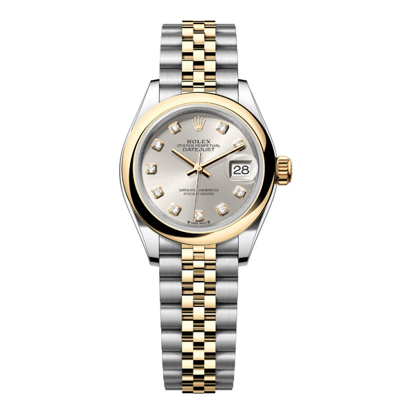 Rolex Lady-Datejust 279163-0007 28mm Yellow Rolesor Silver Diamond Dial Jubilee Bracelet
