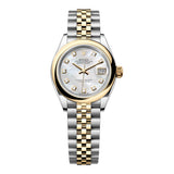 Rolex Lady-Datejust 279163-0013 28mm Yellow Rolesor Mother of Pearl Diamond Dial Jubilee Bracelet
