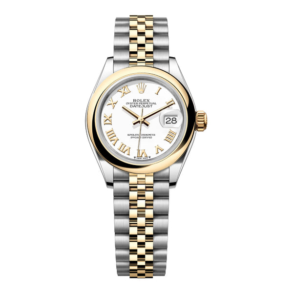 Rolex Lady-Datejust 279163-0023 White Roman Dial Jubilee Bracelet 28mm Two-Tone