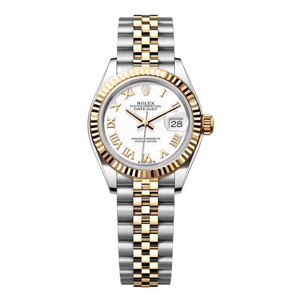 Rolex Datejust 279173-0023 28mm Yellow Rolesor Jubilee with White Roman Dial