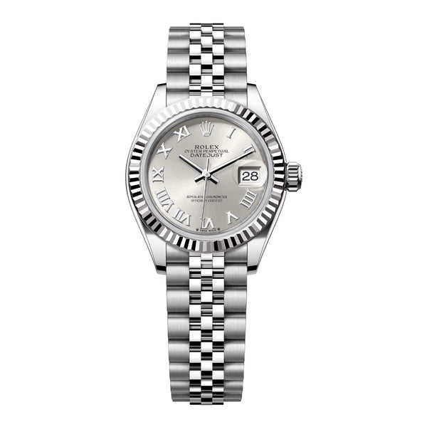 Rolex Lady-Datejust 279174-0007 28mm White Rolesor Silver Roman Dial Jubilee Bracelet
