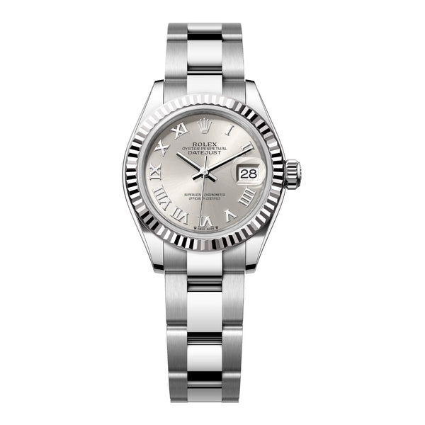 Rolex Lady-Datejust 279174-0008 28mm White Rolesor Silver Roman Dial Oyster Bracelet