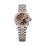 Rolex Lady-Datejust 279381RBR-0017 28mm Chocolate Dial Diamond Bezel Everose Rolesor Jubilee