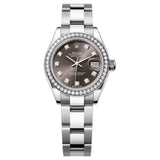 Rolex Lady-Datejust 279384RBR-0018 28mm White Rolesor Grey Diamond Dial Oyster Bracelet