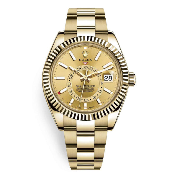 Rolex Sky-Dweller 326938-0003 Champagne Dial 42mm 18k Yellow Gold Watch