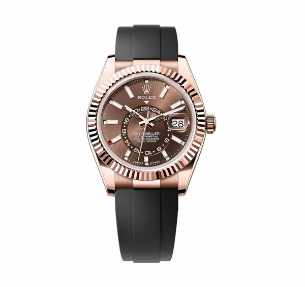 Rolex Sky-Dweller 336235-0002 Chocolate Dial 42mm Everose Gold Oysterflex