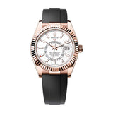 Rolex Sky-Dweller 336235-0003 42mm Everose Gold Intense White Dial Oysterflex