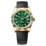 Rolex Sky-Dweller 336238-0004 Green Dial 42mm Yellow Gold Oysterflex