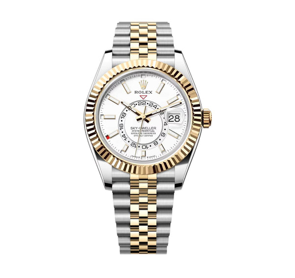 Rolex Sky-Dweller 336933-0006 Intense White Dial Yellow Rolesor Jubilee Bracelet 42mm