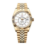 Rolex Sky-Dweller 336938-0006 White Dial 42mm Yellow Gold Jubilee Bracelet