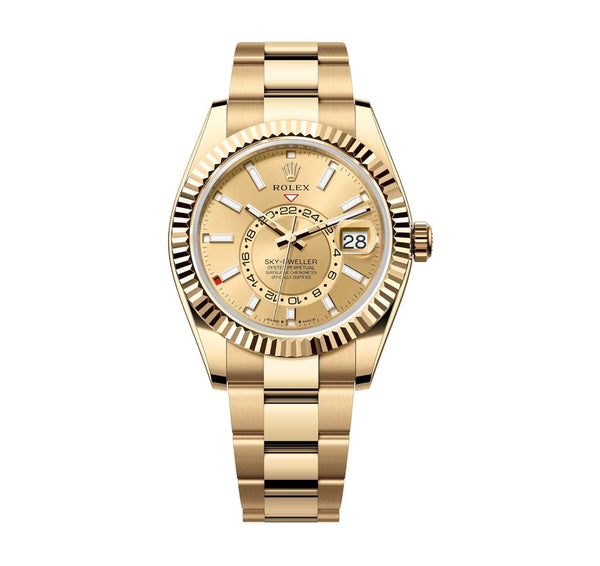 Rolex Sky-Dweller 336938-0001 Champagne Dial 42mm Yellow Gold Oyster Bracelet