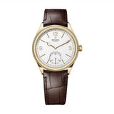 Rolex 1908 52508-0006 White Dial 39mm 18kt Yellow Gold Leather Strap