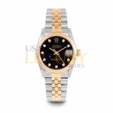 Rolex Datejust 68273 Two-Tone 31mm Black Diamond Dial Jubilee Bracelet Watch