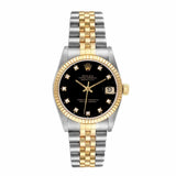 Rolex Datejust 68273 Two-Tone 31mm Black Diamond Dial Jubilee Bracelet Watch